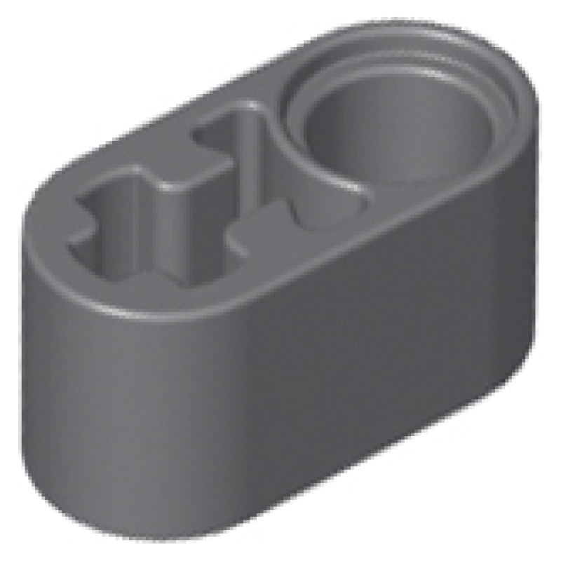 Technic, Hefbalk Dik 1x2 met pin gat en as gat Dark Bluish Gray